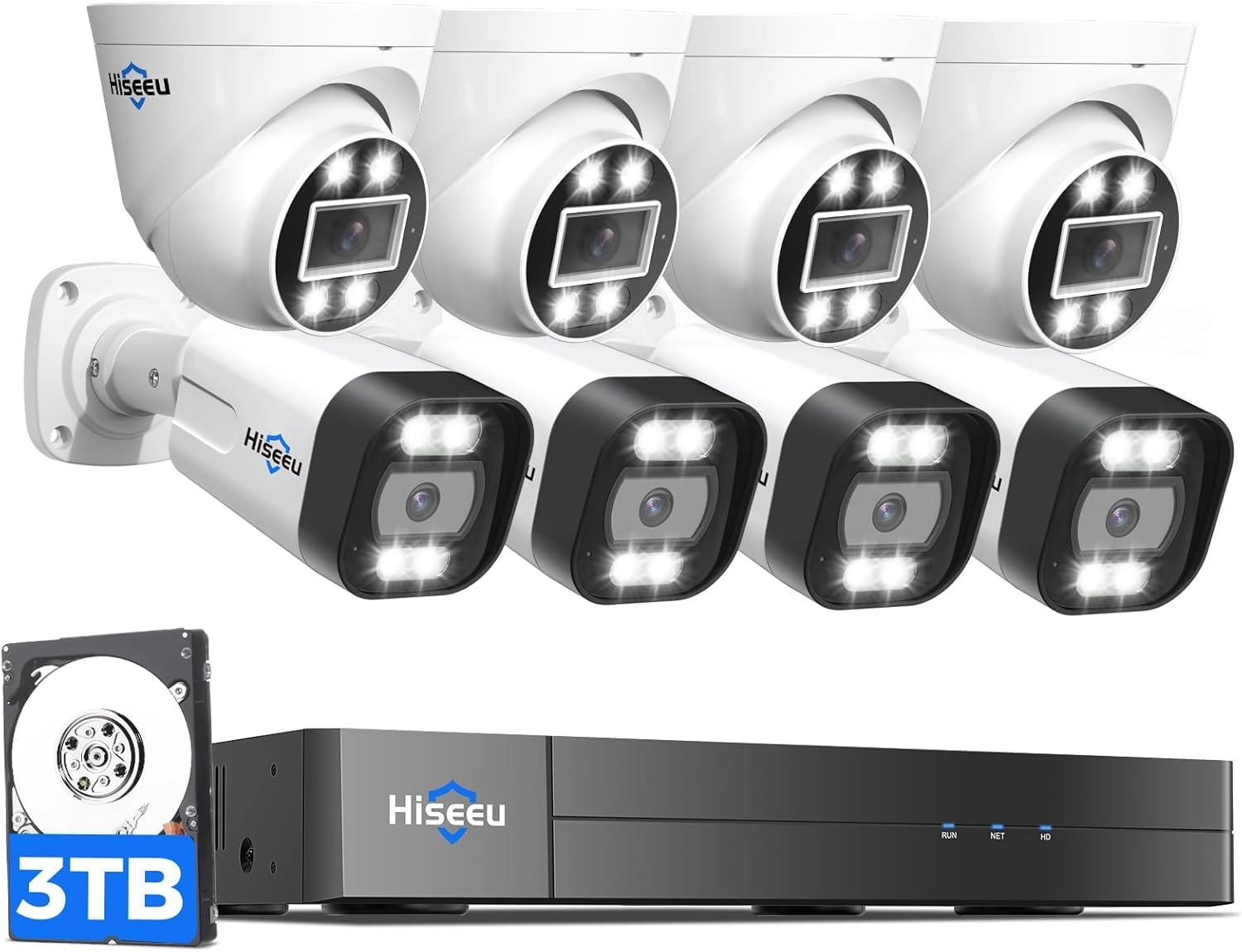 4K PoE Camera System - 8 cameras 16 channels 8MP