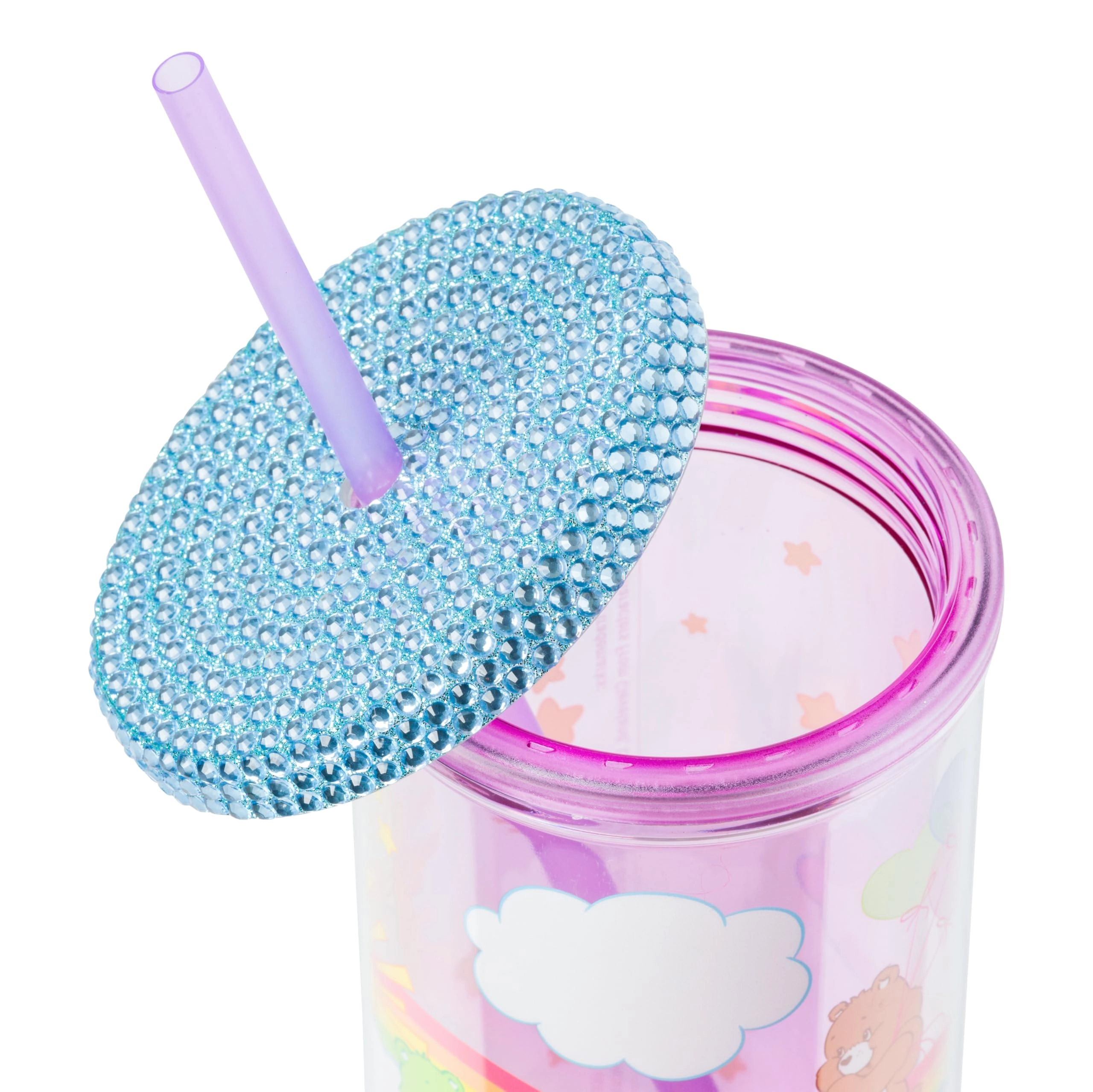 Care Bears Reusable Cup - 1 pcs Rhinestone Lid Straw