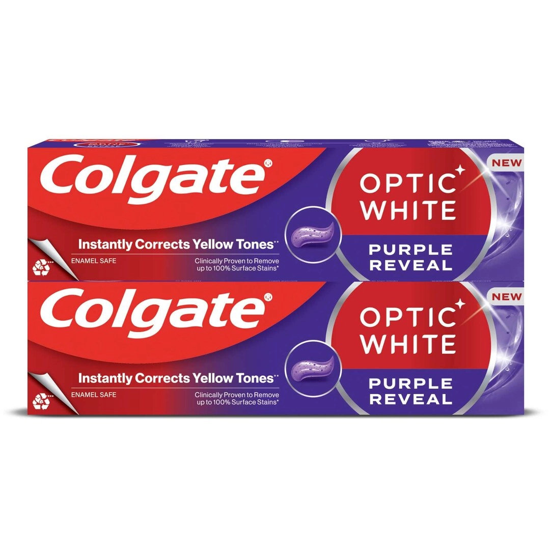 Optic White Hydrogen Peroxide Toothpaste 75ml x2