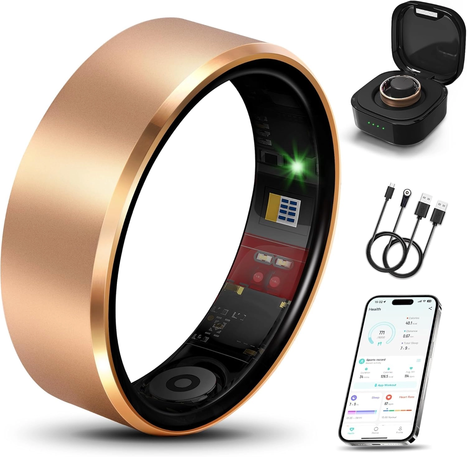 FAINAT Smart Ring - IP68 Waterproof Rose Gold 9