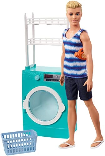 Ken Laundry-Themed Playset - Spinning Washer/Dryer Ages 3+