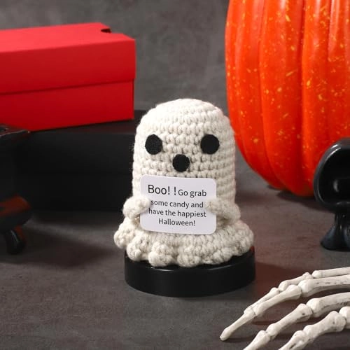 Positive Ghost Crochet - 7.5 x 6cm