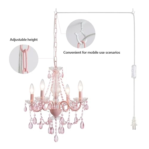 Crystal Pink Chandelier