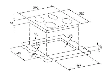 HBC6004005 Vitroceramic hob