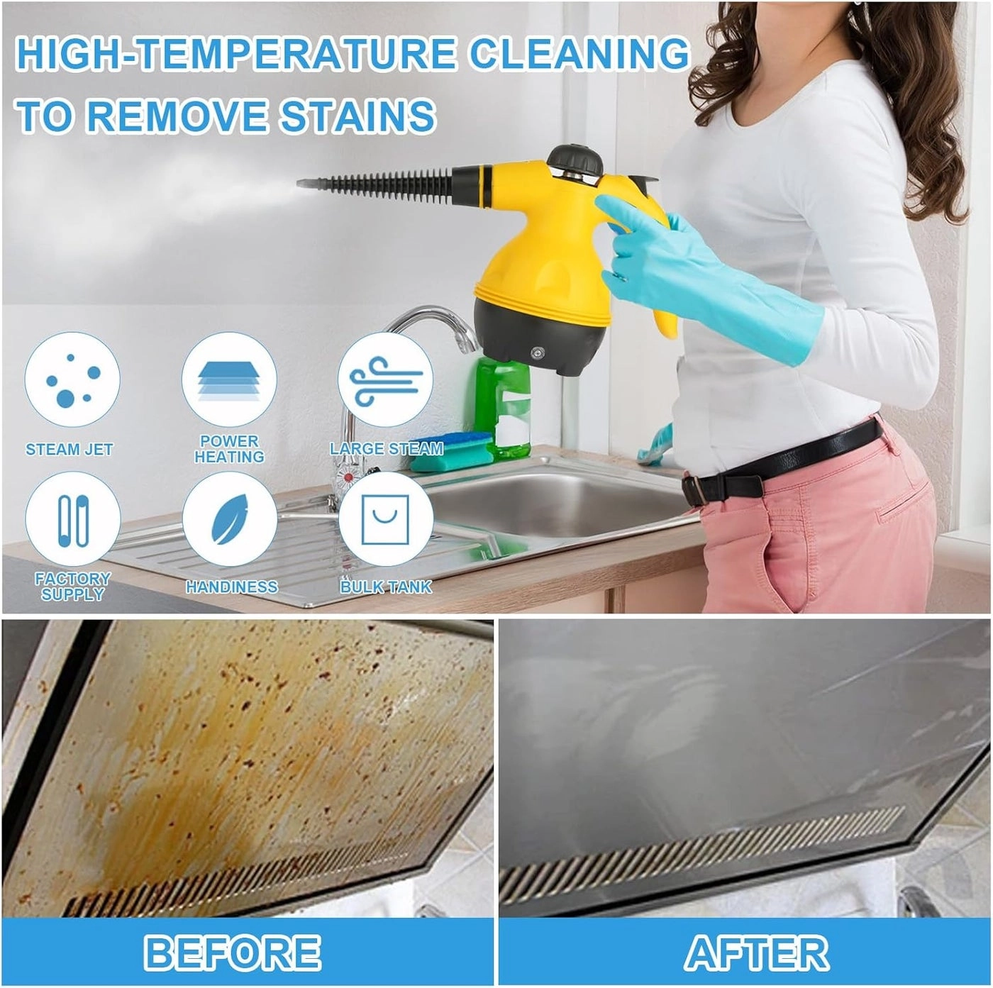 High Temperature Steam Cleaner - 1000W Handheld