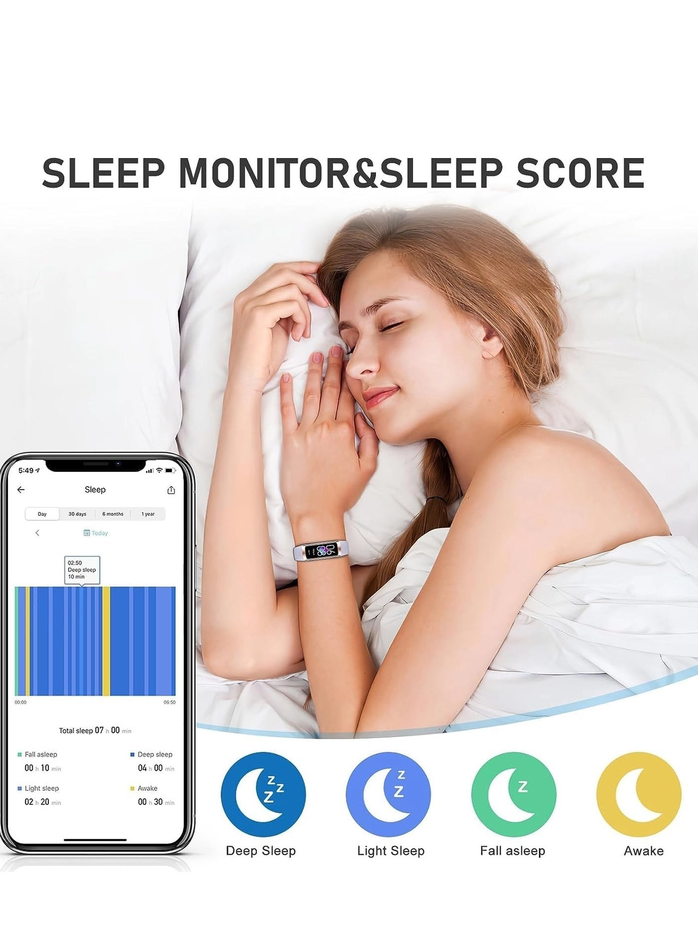 Fitness Tracker - Heart Rate Monitor Step Counter 1.1" AMOLED