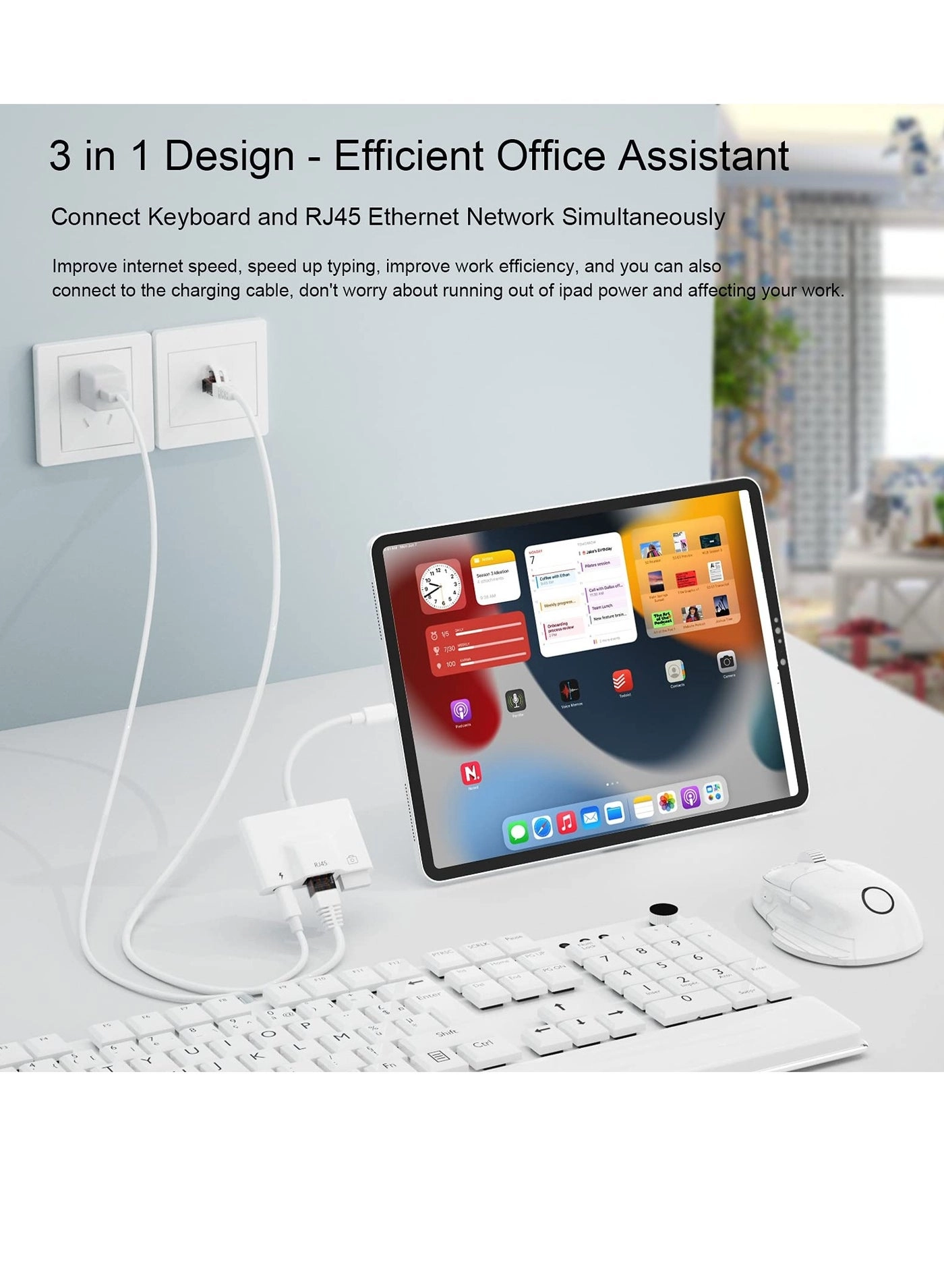 RJ45 Ethernet Adapter - OTG 3-In-1 USB
