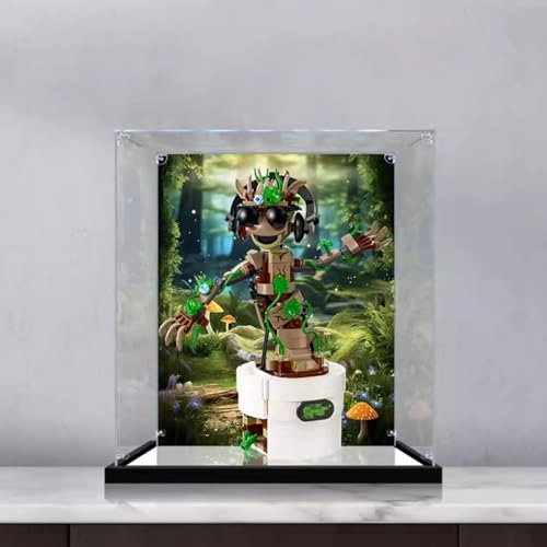 Display Box for LEGO 76297 - 22x22x27cm Acrylic Mirror+background a