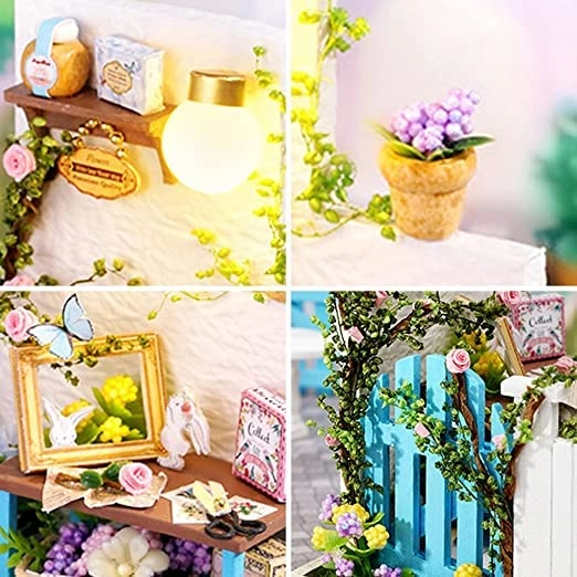 Miniature Wooden Dollhouse Furniture Kit - Creative Room 1:24