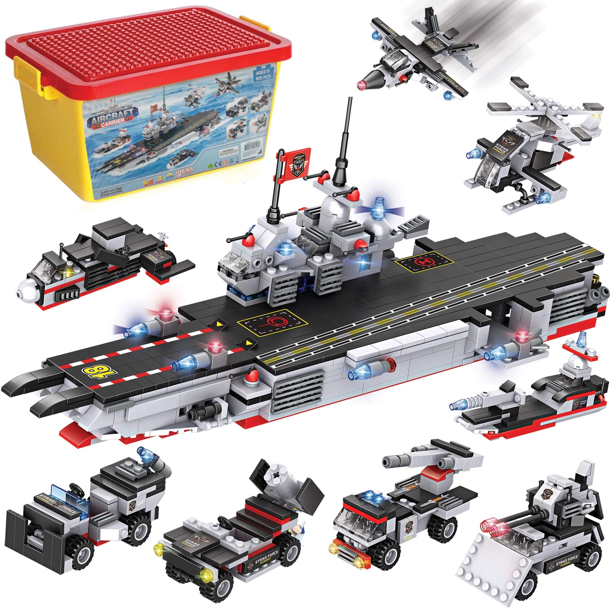Liberty Imports Military Aircraft Carrier Fleet - Army 825pcs