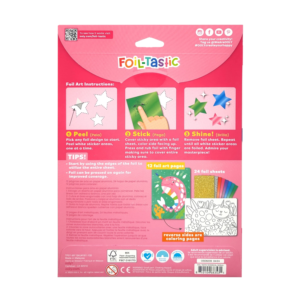 Foil-Tastic Foil Art & Coloring Fun Kit - 6+ years 36 pcs