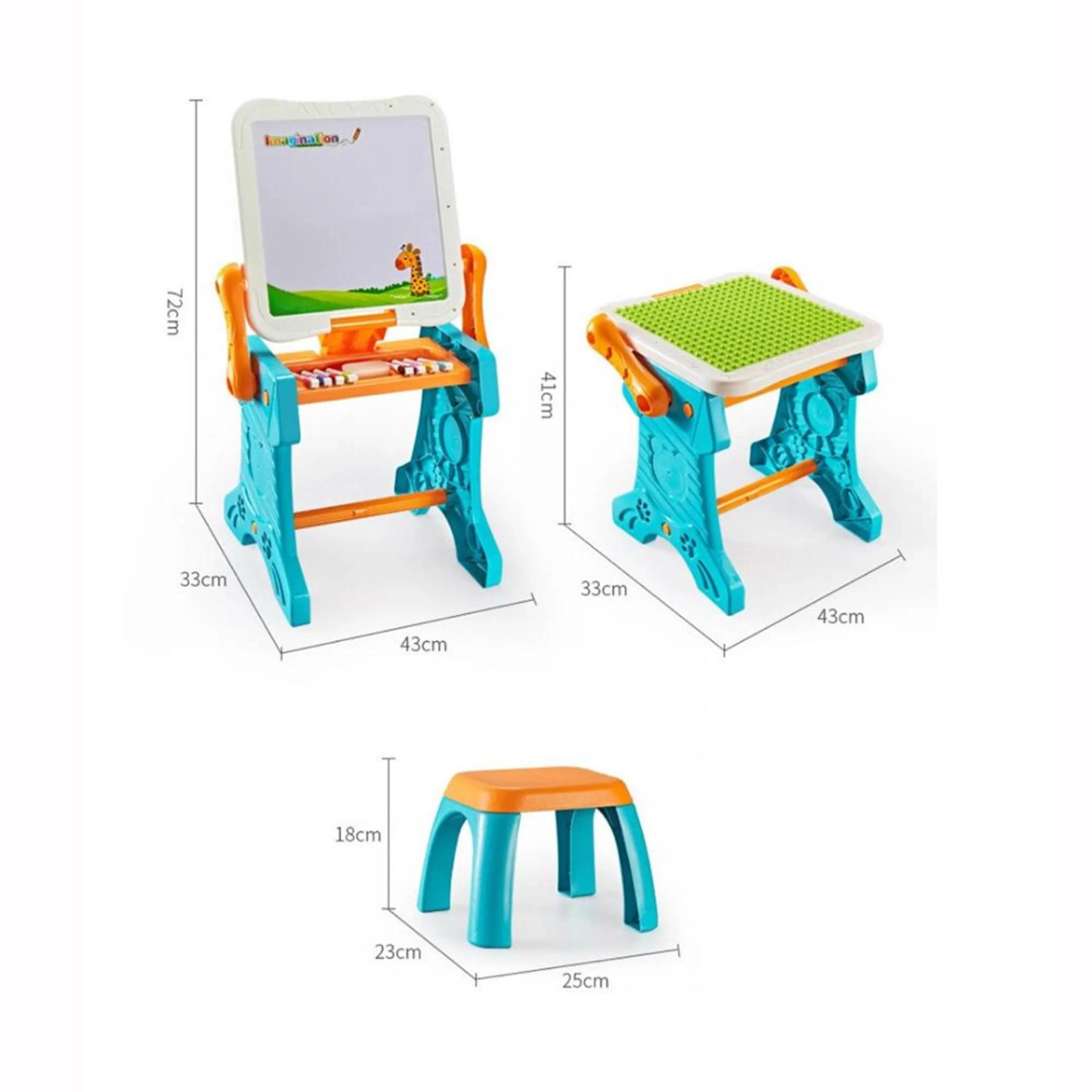 2-in-1 Easel & Building Blocks - 3 years & above 43 pieces