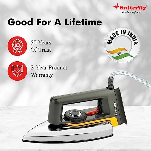 Reva Dry Iron - 1000W Non-Stick Sole Plate