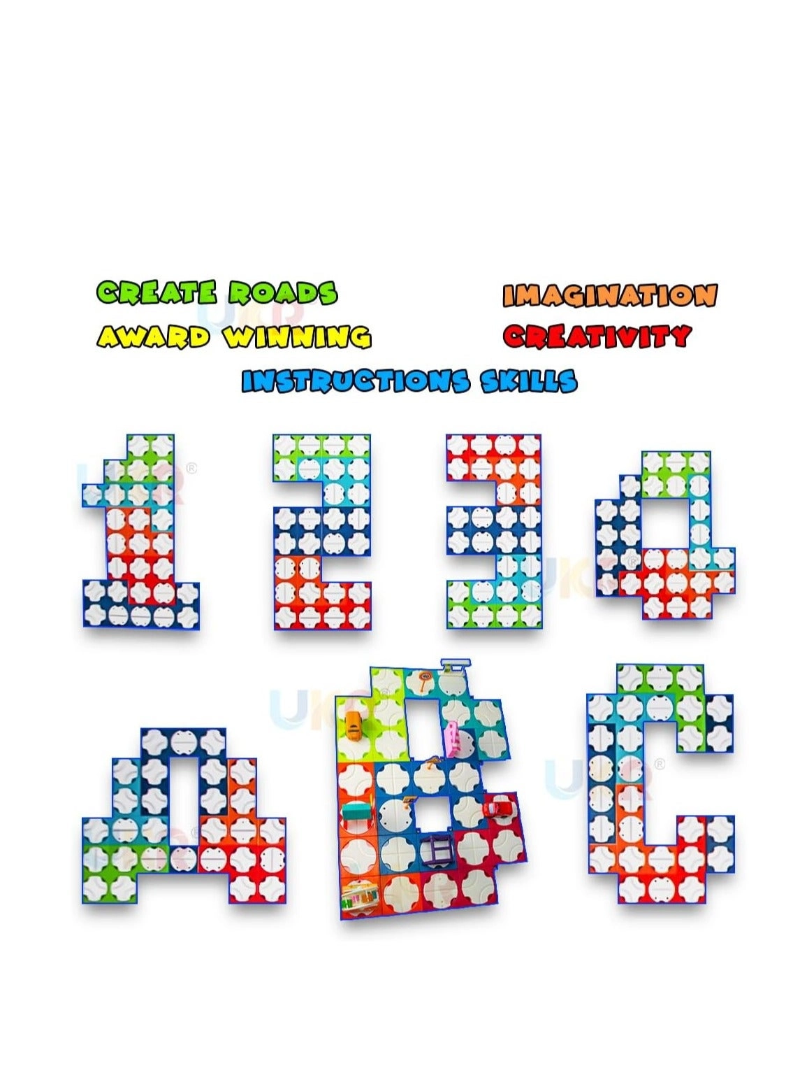 Rotating Track Playset - 2 Cars Self-Driven Multicolor