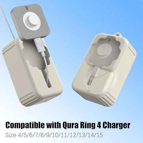 Oura Ring 4 Charger Case - Soft Off-white Keychain