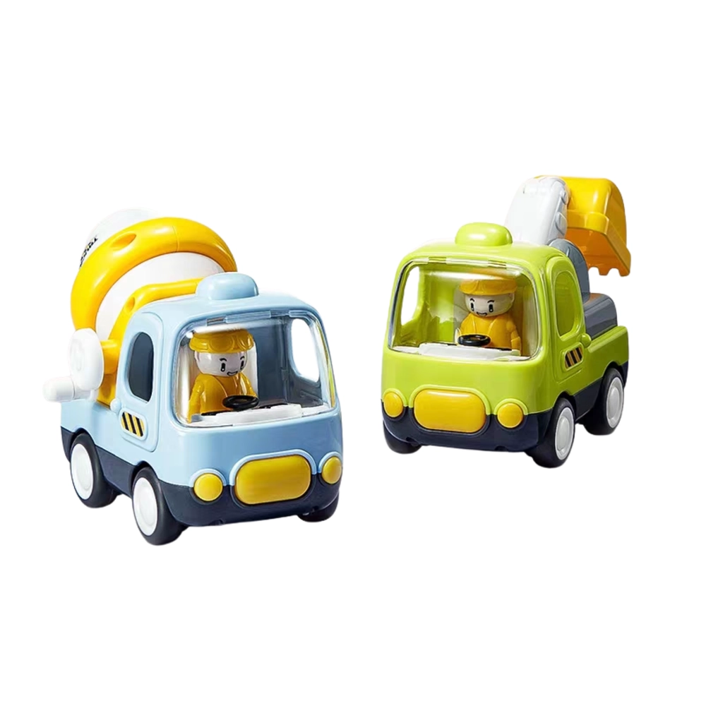 Babycare Excavator + Cement Mixer Truck - 2 Pcs