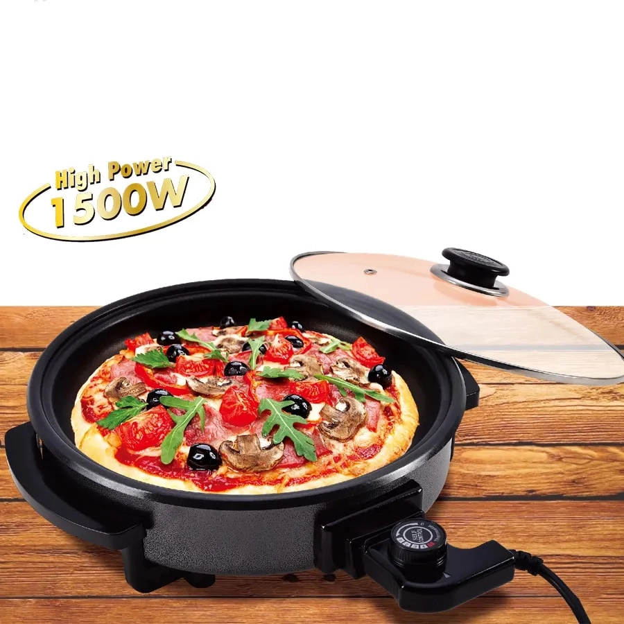 Multi-Function Electric Heat Pan - 12-Inch Non-Stick Adjustable Temperature Control