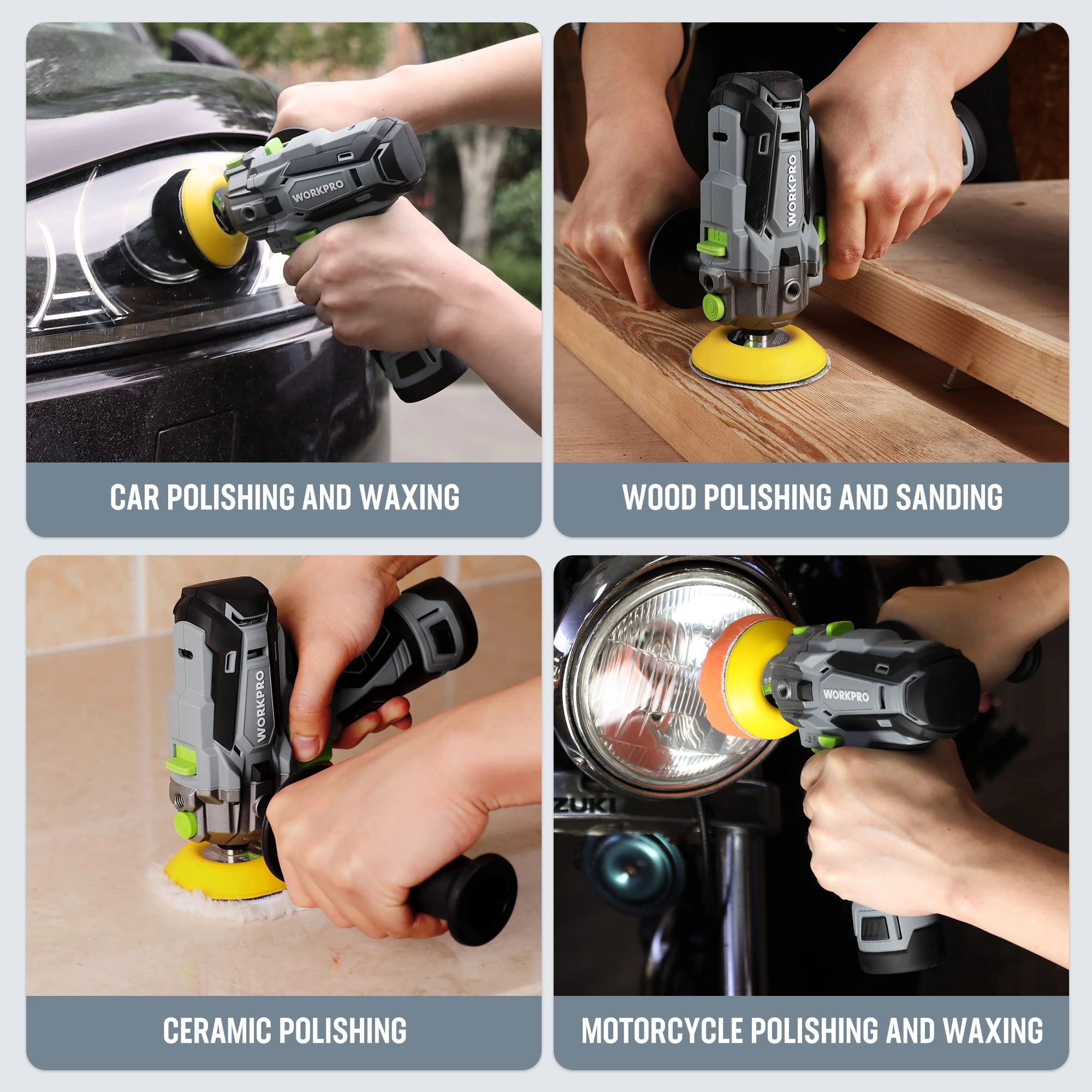 Cordless Buffer Polisher - 12 V Variable Speed
