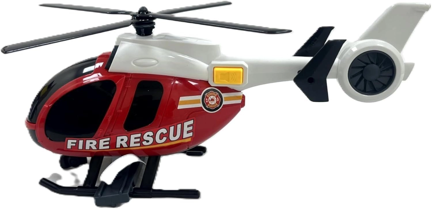 Helicopter & Sports Car Firemen Playset - 1:14