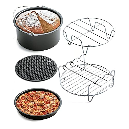 BBQ Needle - 5-piece stainless steel + Grilled Rack + Steamer + Fry Pan + Rotary Cage