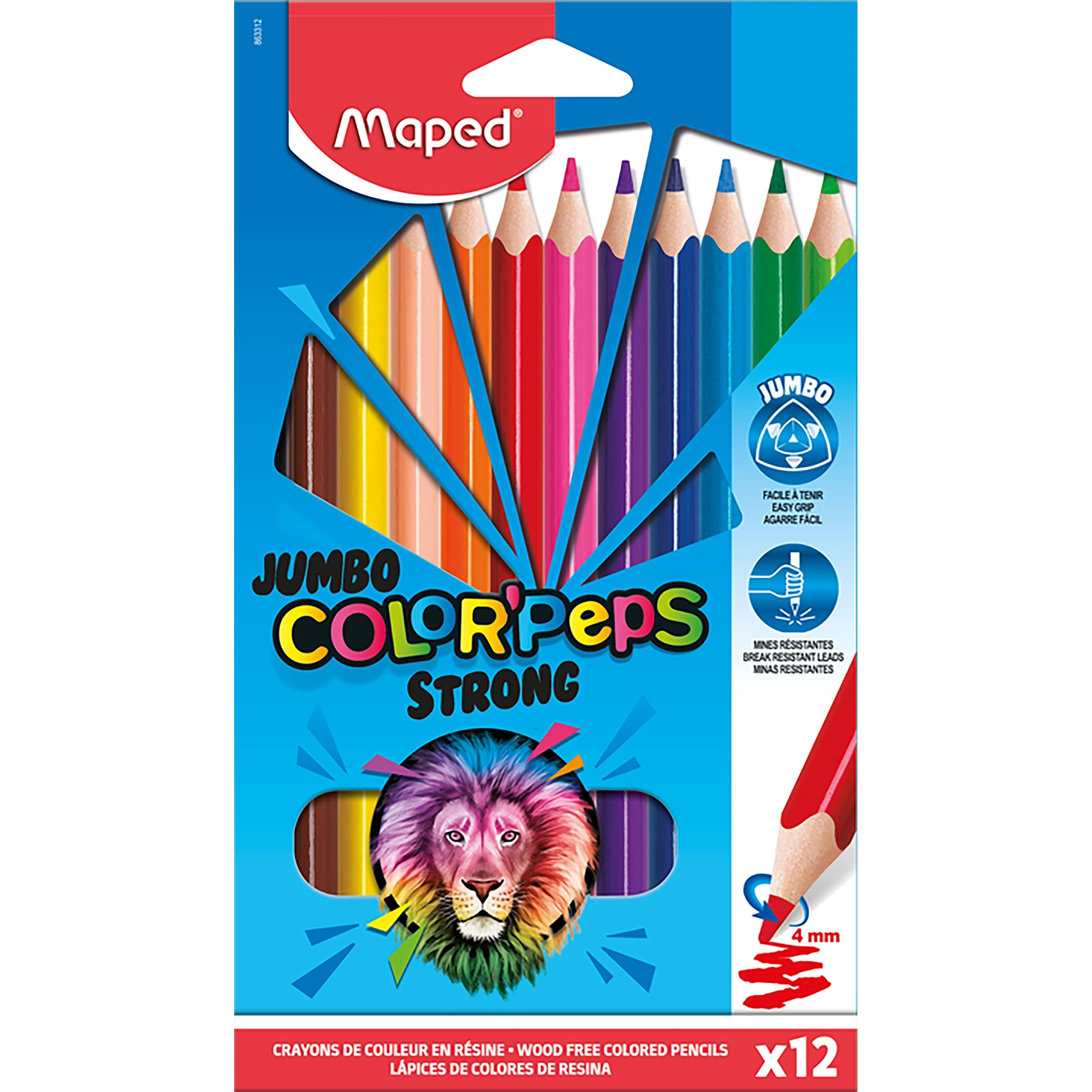 Maped Color'Peps Strong Coloured Pencils - 12 Pcs