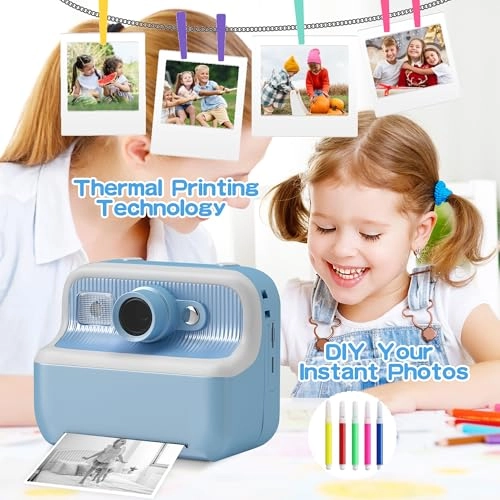 Instant Print Camera - 1080 HD Dual-Lens 1500mAh