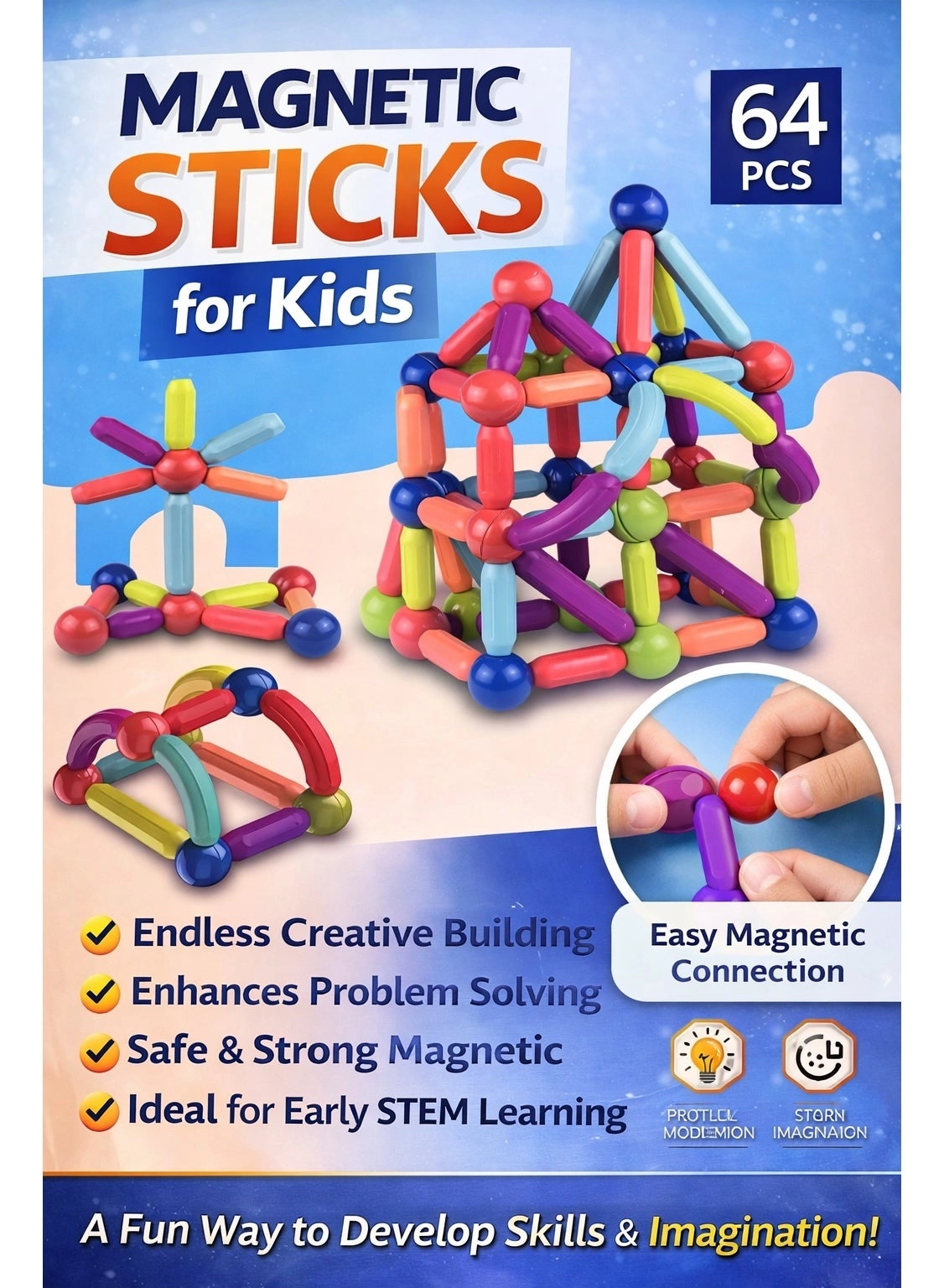Generic Magnetic Sticks - Educational STEM