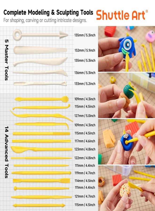 Polymer Clay Kit - 50 Colors 19 Carving Tools