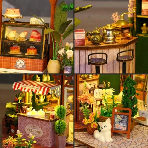 DIY Miniature Dollhouse Kit - Wooden 29 x 20.7 x 22 cm LED