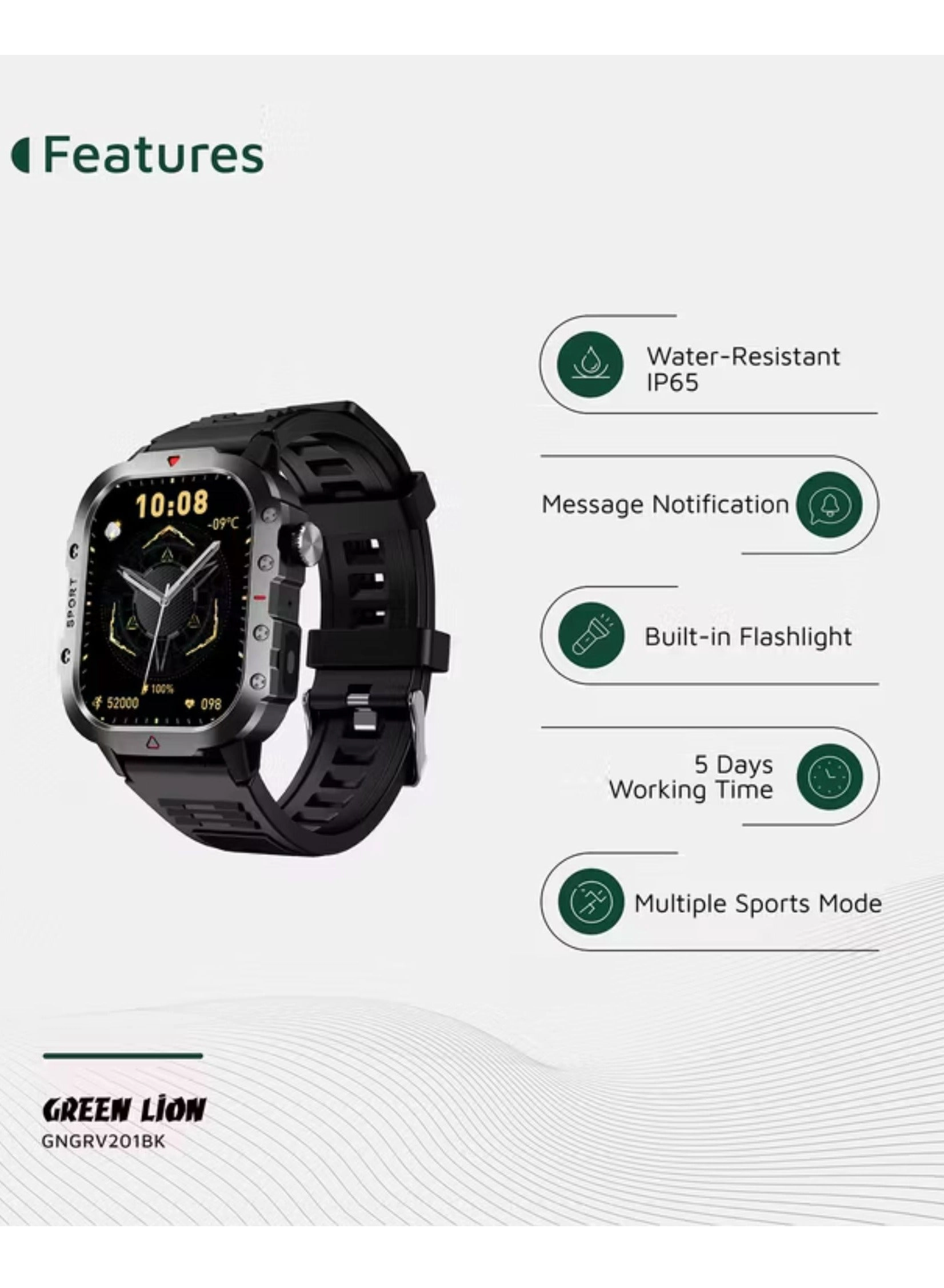 Gravix Smart Watch Zinc Alloy + ABS