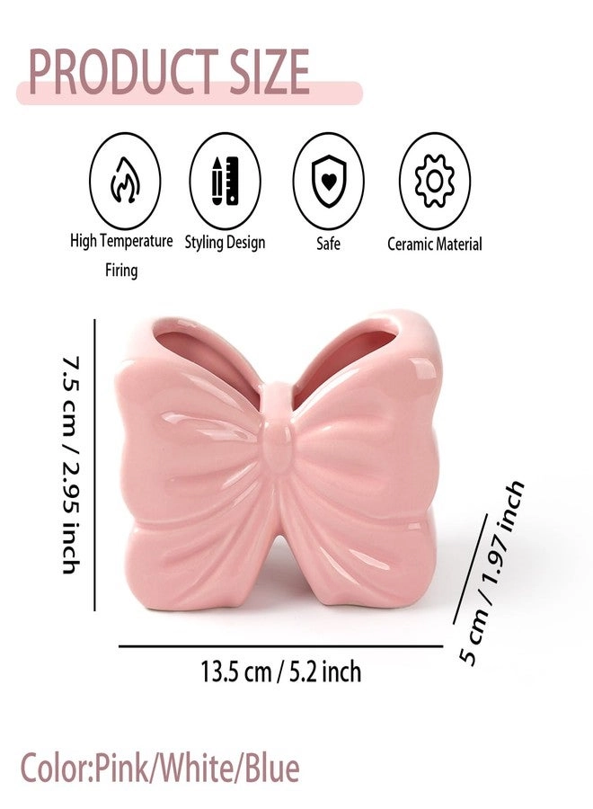 Bow Toothbrush Holder - 2-Slot Pink