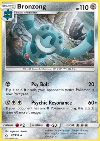 Pokémon Pokemon Bronzong 87/156 - English + Toploader