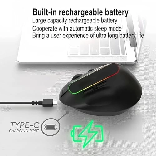 Vertical Mouse - 2.4G Wireless Bluetooth 5.2