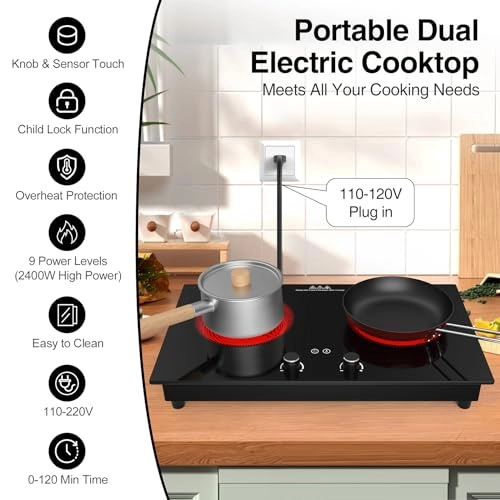 2 Burner Electric Cooktop - Electric hob