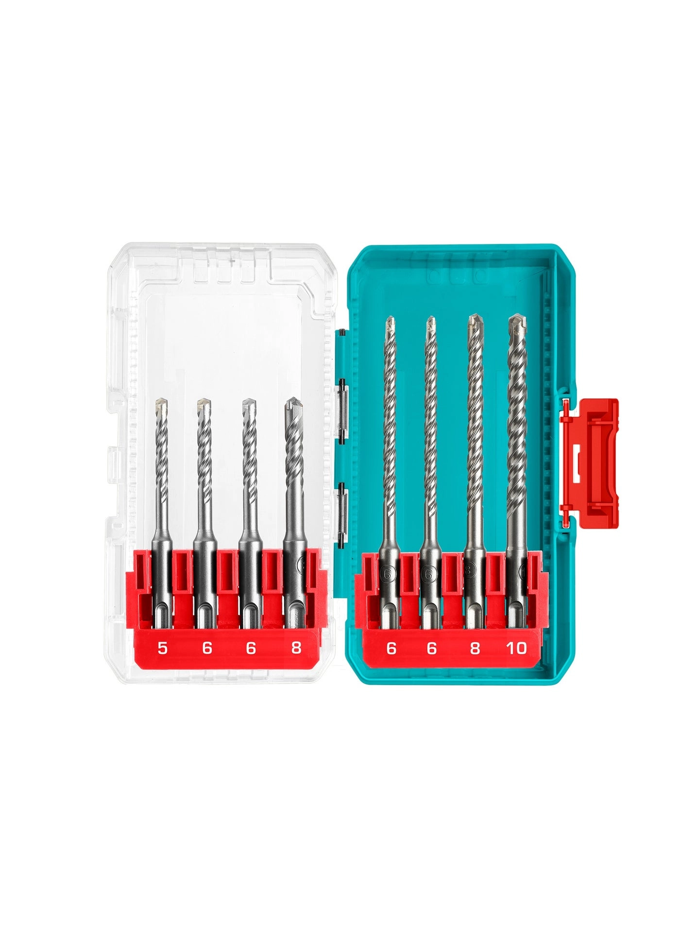 Total SDS Plus Hammer Drill Bits Set - 8-Piece 5mm to 10mm