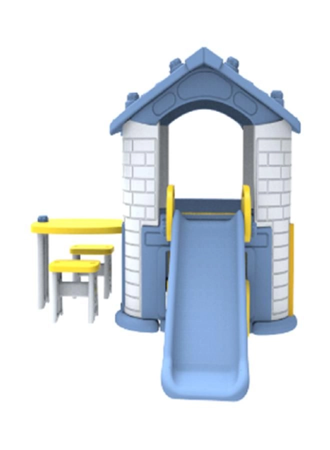 COLORLAND LETS PLAY Play House with Slide - Table and Chair Blue