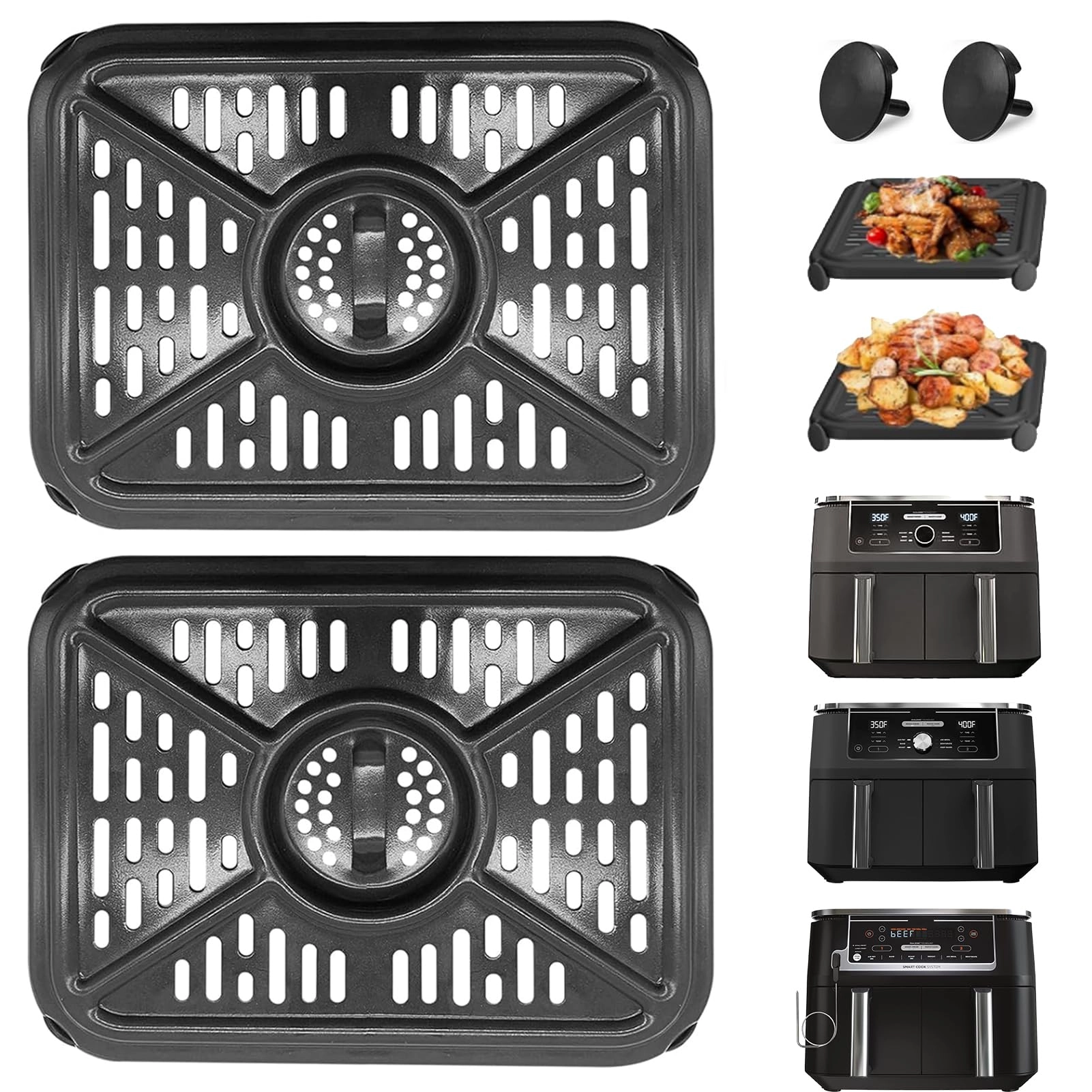 Air fryer grill rack - Stainless steel 2 piece(s) + Magic cleaning cloth - 1 piece(s)