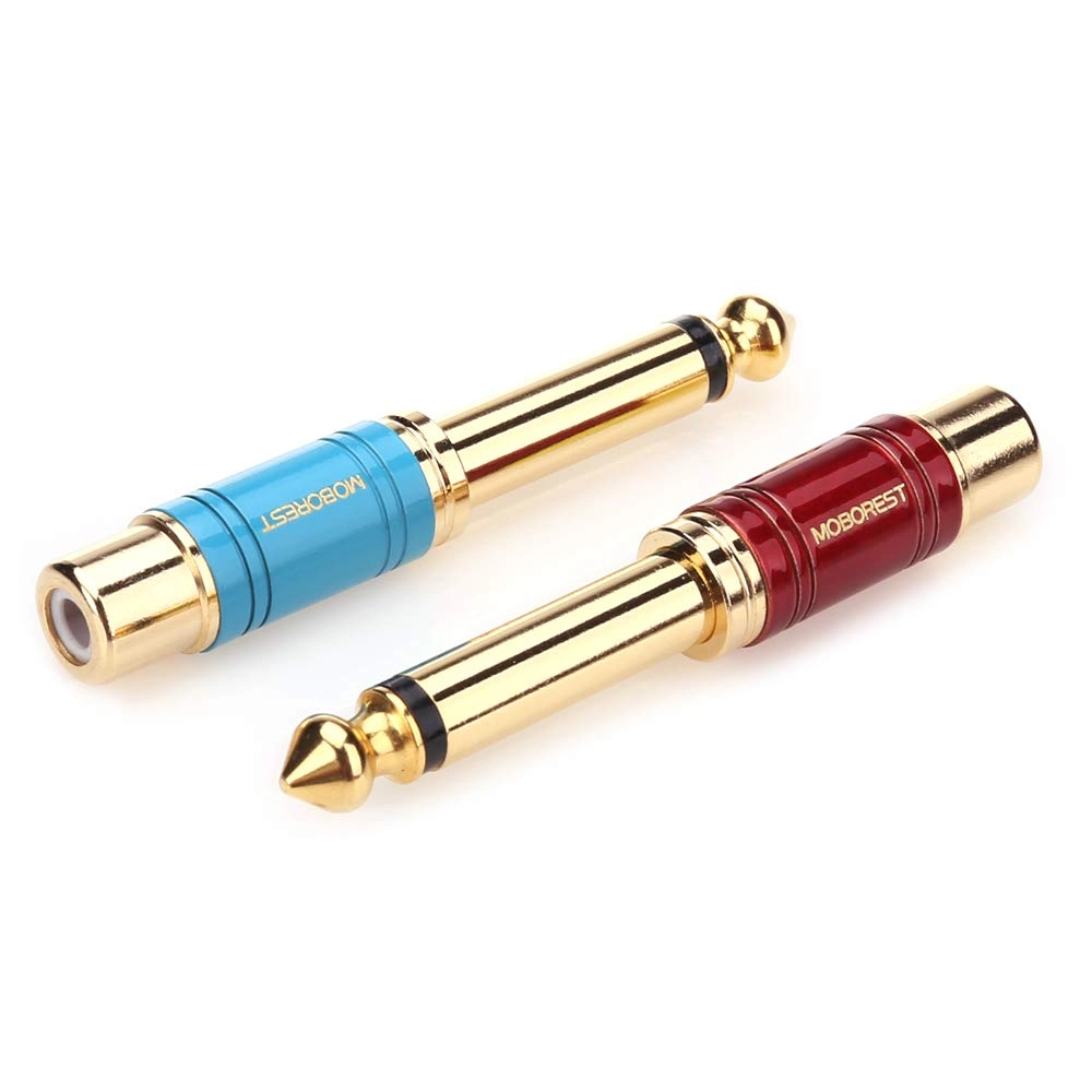 1/4" Male to RCA Female Audio Adaptor - Pure Copper 6.35mm Mono Plug TS