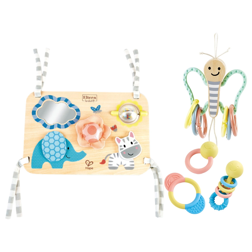 Hape Busy Buddies + Rattle & Teether Collection + Butterfly Links