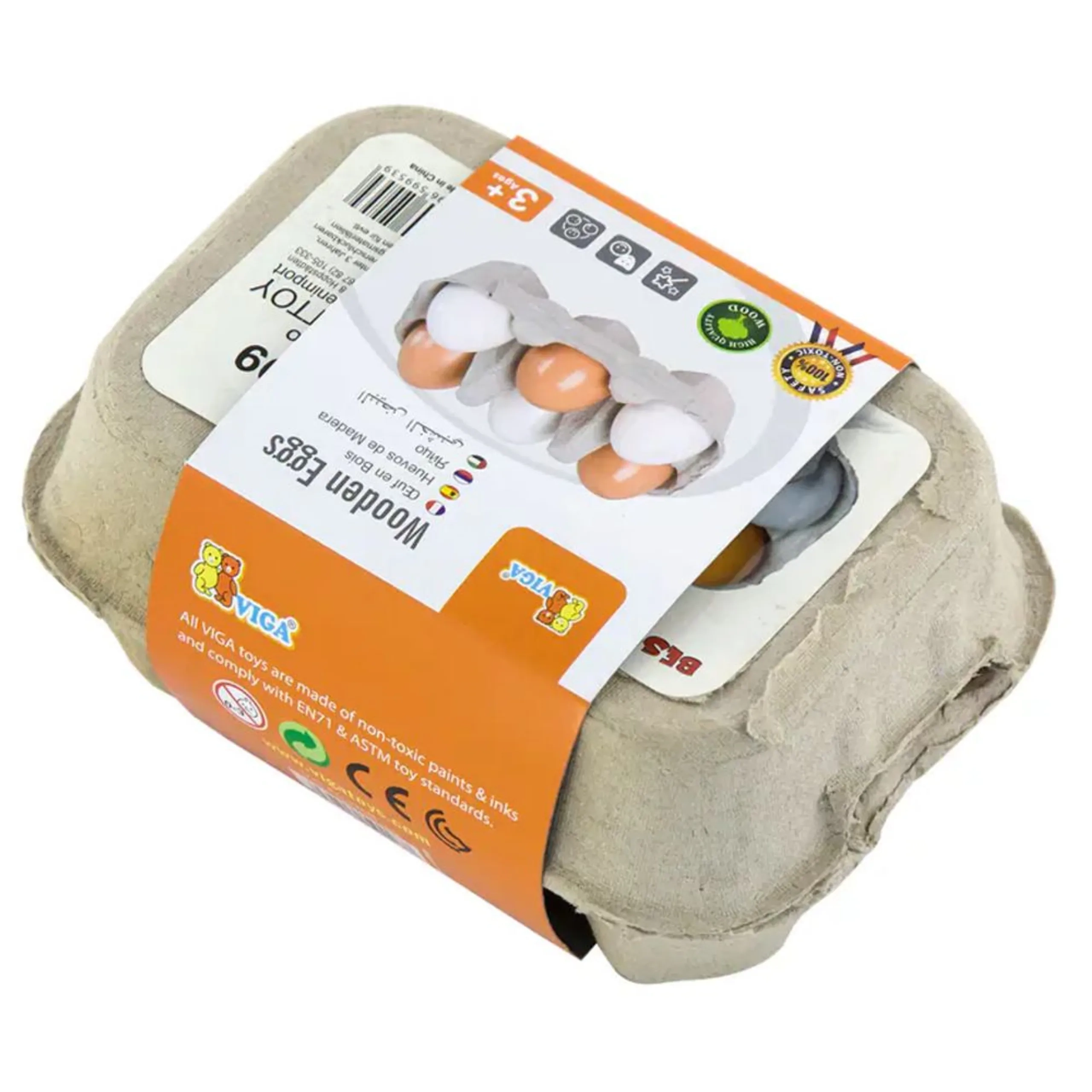 Wooden Eggs - Suitable for 2 years & above 6pcs