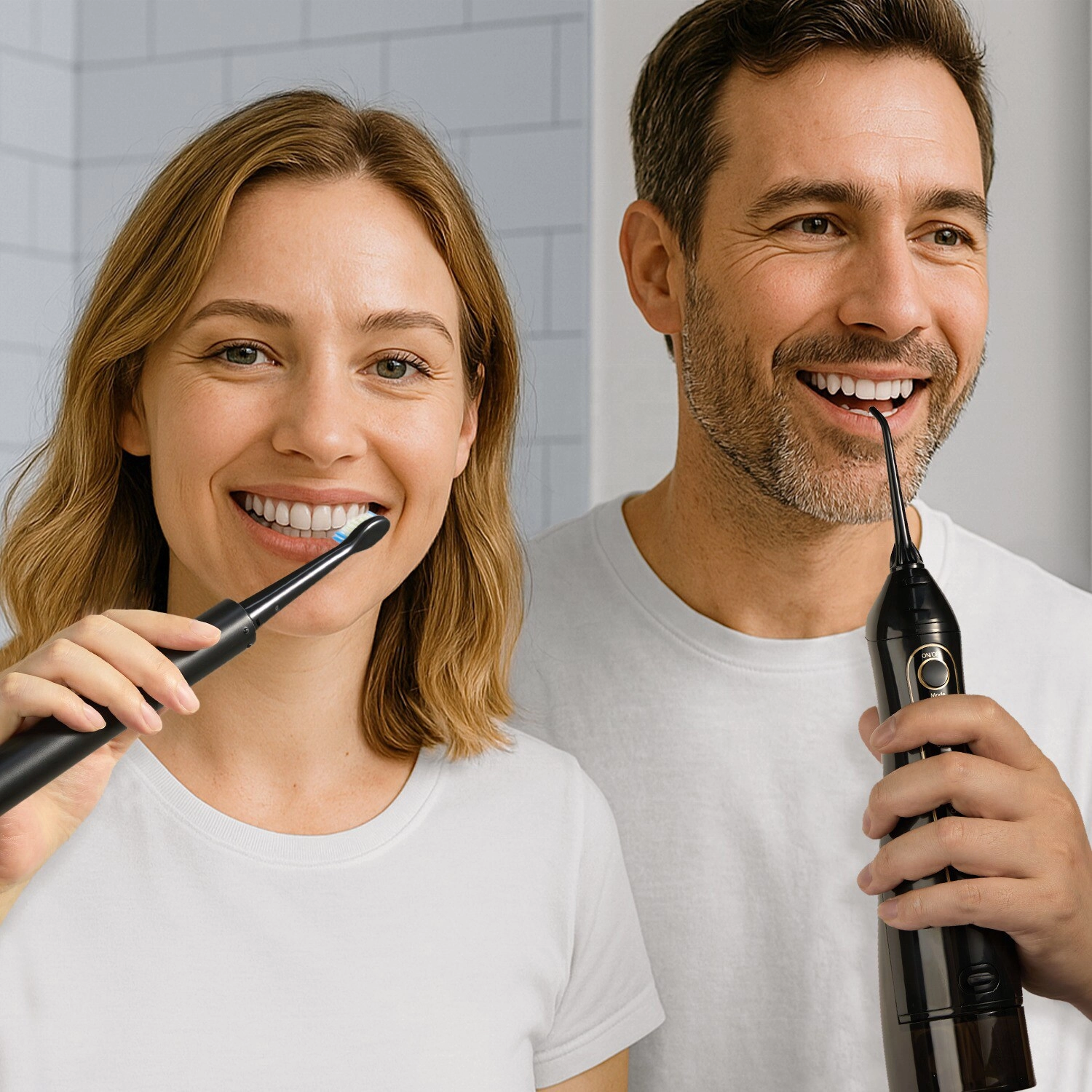 Harzoma Dental Flosser - Waterproof + Rechargeable Electric Toothbrush - Multiple cleaning modes