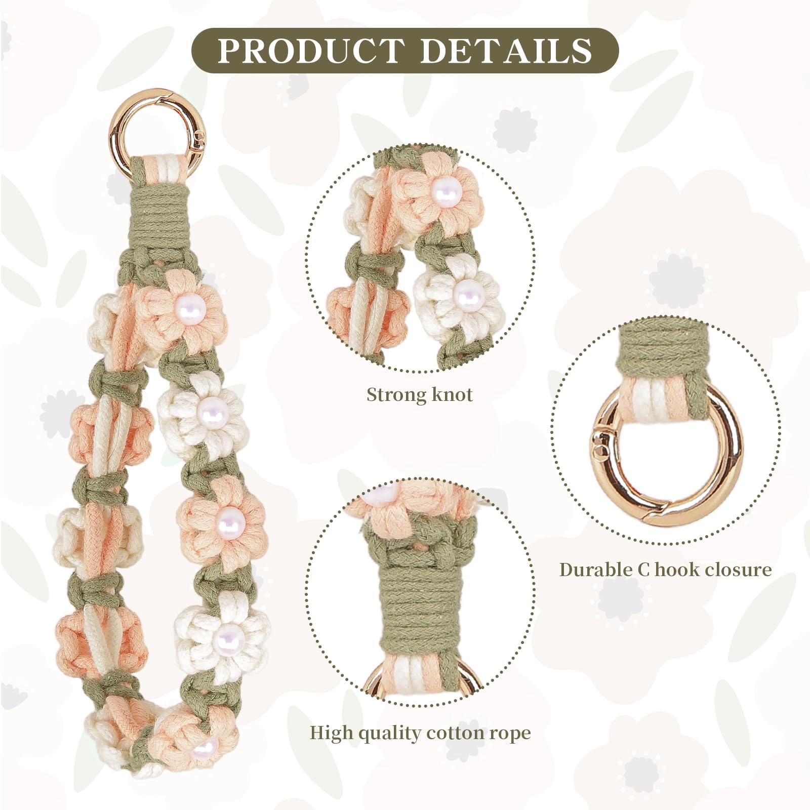 Boho Macrame Keychain - Car