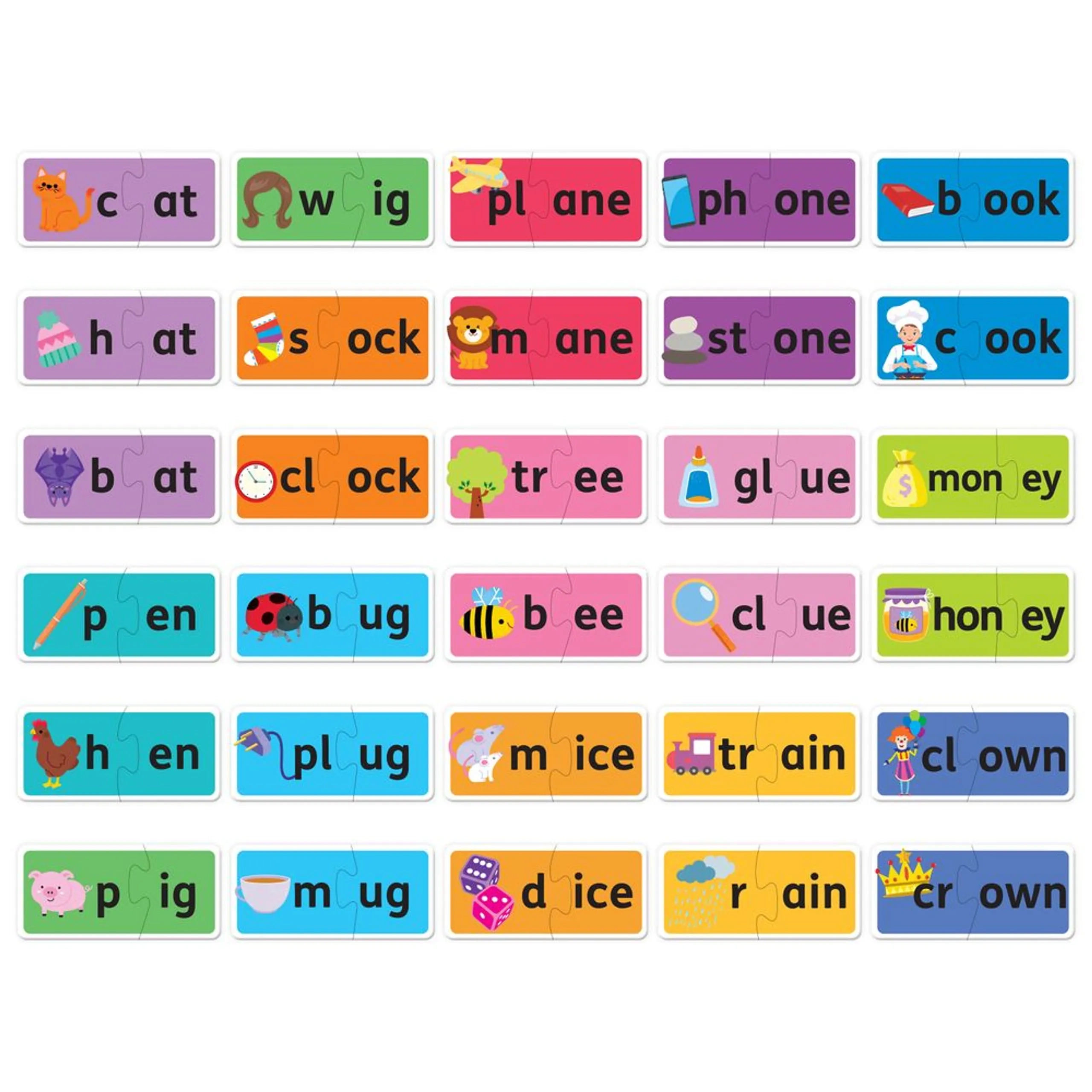 Match & Learn Jigsaw Puzzle & Book Set - Word Sounds - 3+ 60 pieces