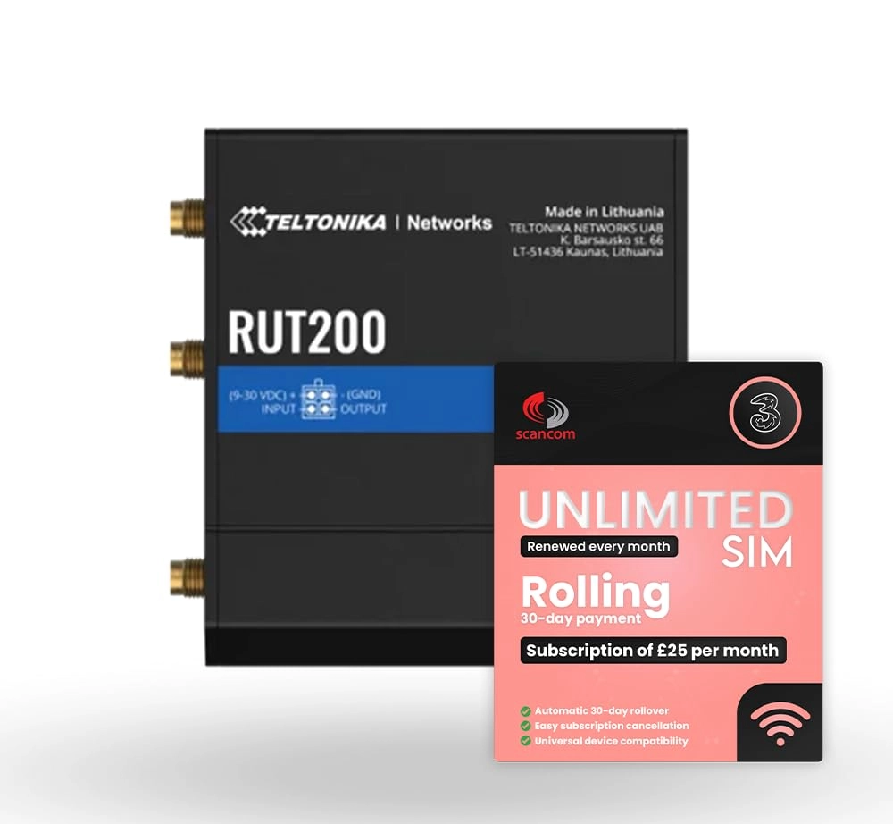 RUT200 - 4G LTE + Rolling 30-Day UK Data Plan