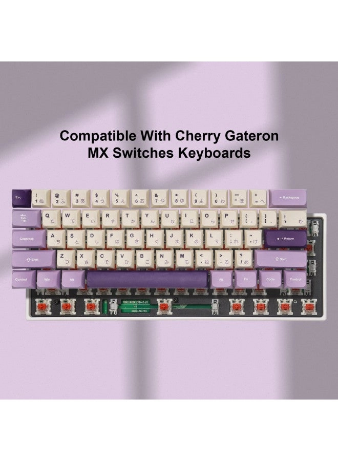 PBT Japanese Keycaps - 123 Keys XVX Profile Purple