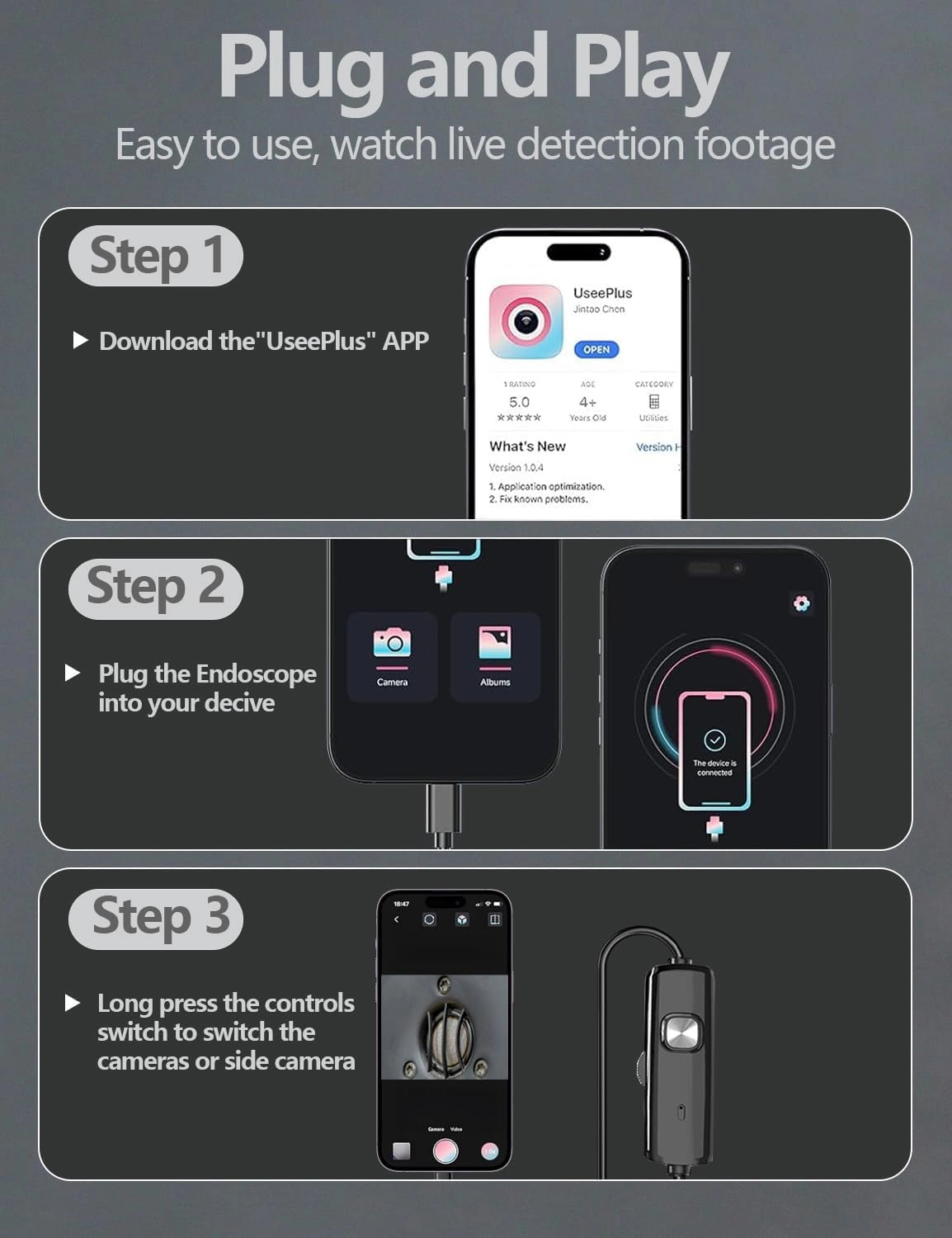 Type-c Endoscope - 720P IP67 2m