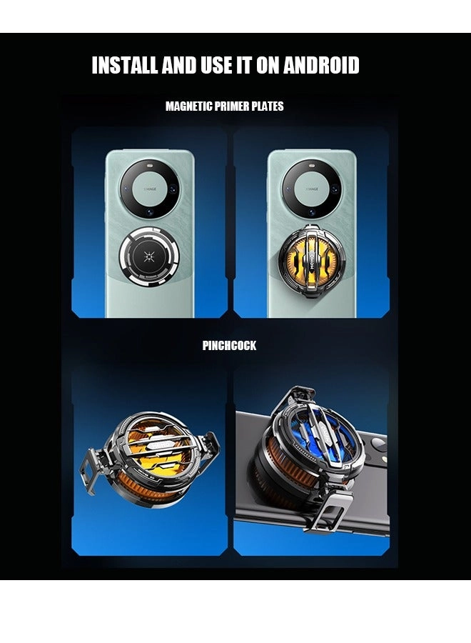 Magnetic Phone Cooler - Portable Universal Black+Orange