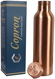 COPRON Copper Water Bottle - Leak Proof Cap 900 ml