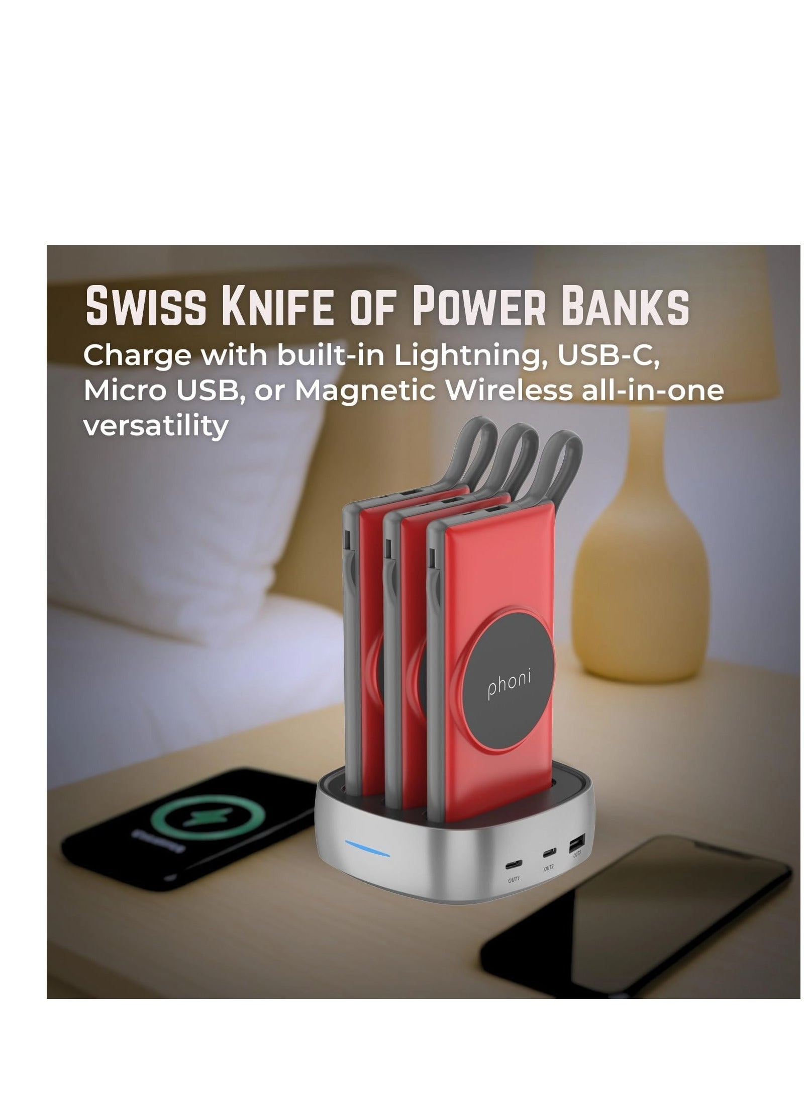 3 in 1 Magnetic Magsafe - 10000mAh 18W Fast-Charging Wireless charging