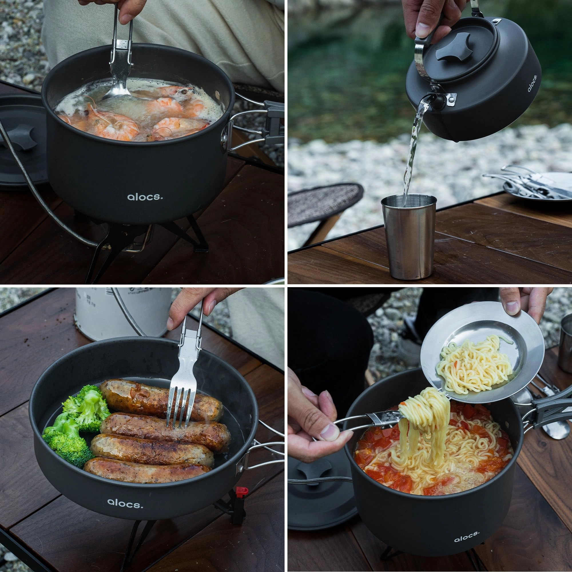 Camping Cookware set - 1.7L 3L 0.8L